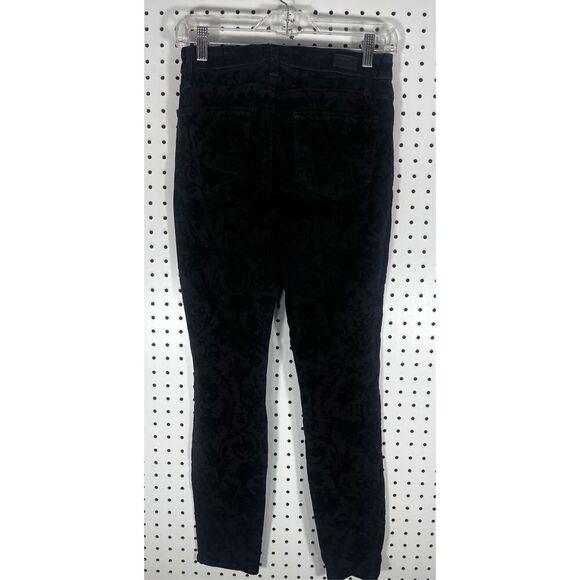 PAIGE Transcend Hoxton High Waist Skinny Ankle Velvet Flocked Versaille jeans si - Picture 4 of 13